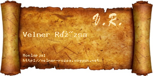 Velner Rózsa névjegykártya